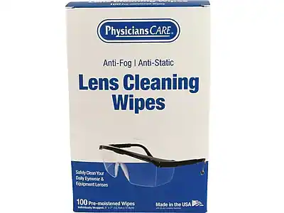 Physicians CARE
Anti-Fog | Anti-Static
Lens Cleaning Wipes
Safely Clean Your Daily Eyewear & Equipment Lenses
100 Pre-moistened Wipes
Made in the USA
