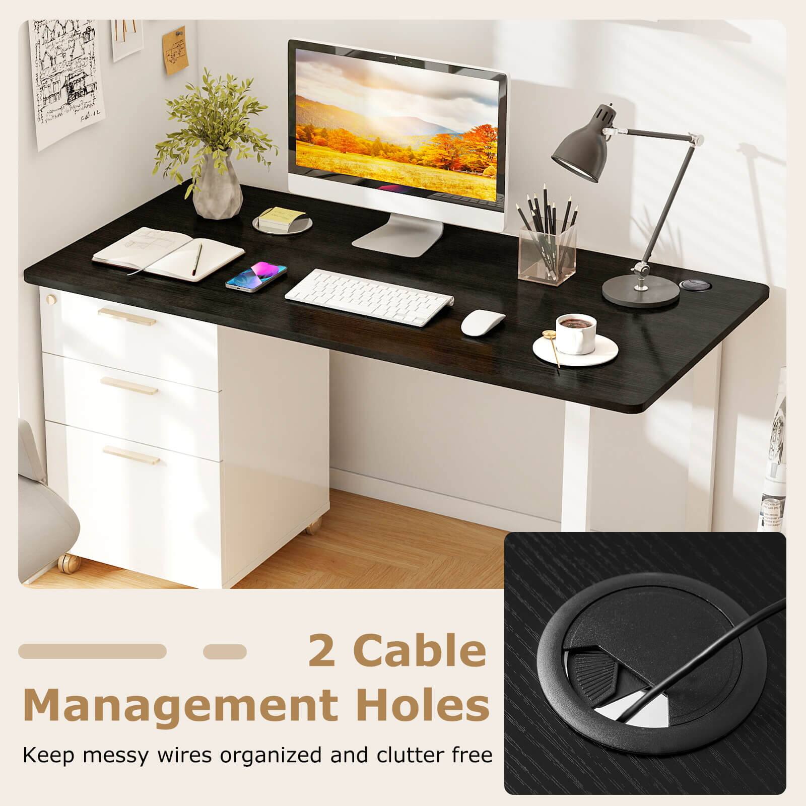 2 Cable Management Holes  
Keep messy wires organized and clutter free