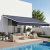 Front. VEVOR - Manual Retractable Awning, 13.1' x 9.8' Outdoor Patio Awning Retractable Sun Shade, Patio Door Window Water-Resistant - Dark Gray.