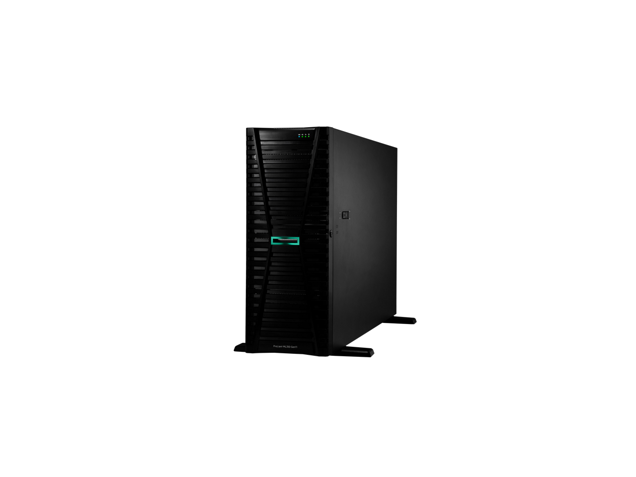 Alt View 1. HPE Aruba - HPE ProLiant ML350 Gen11 4510 2.4GHz 12-Core / 2x32G / 8SFF / MR408i-o / NS204i-u / 1GbE / 2x800W PS Tower Server - Black.
