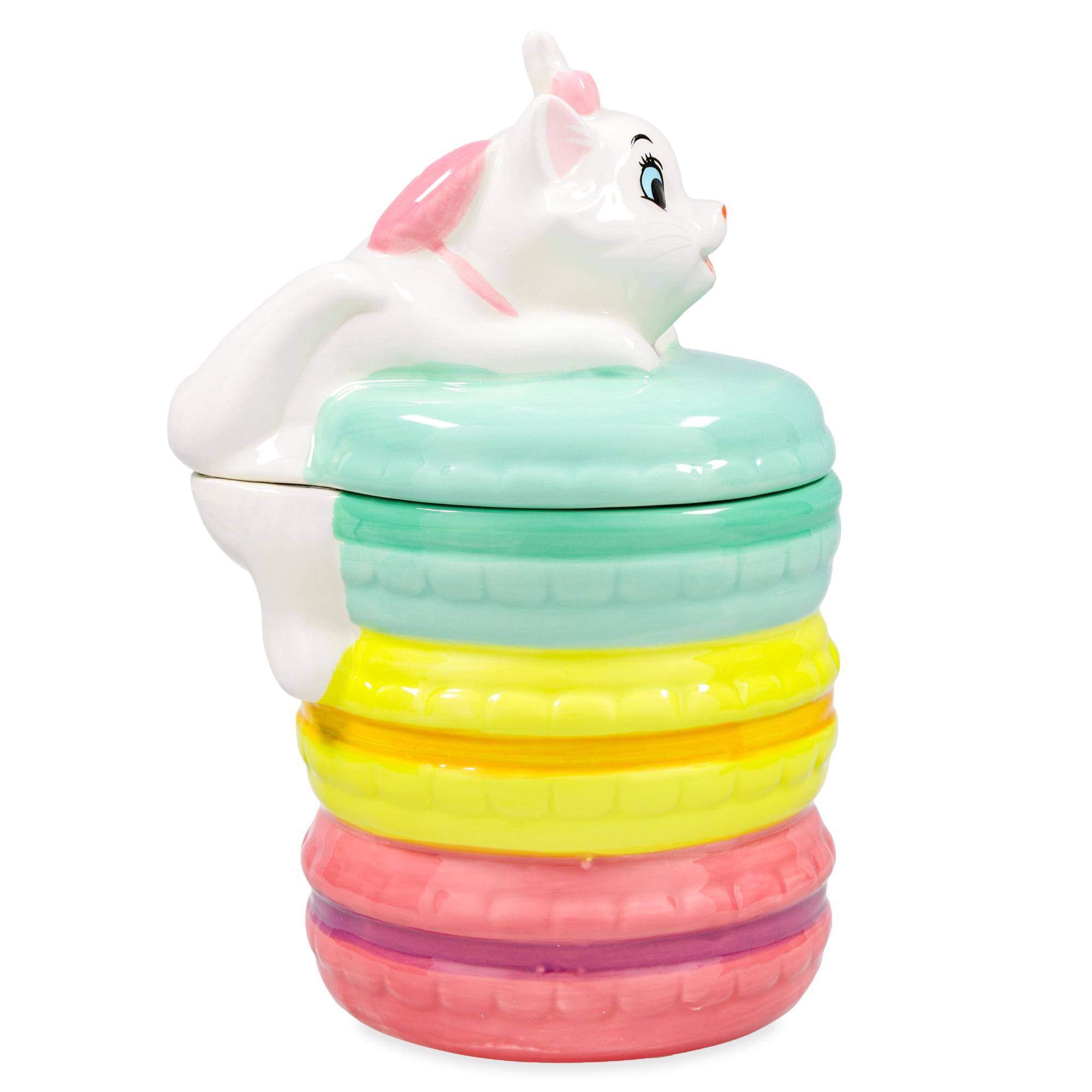 Alt View 1. Silver Buffalo - Disney The Aristocats Marie Macarons 6-Inch Sculpted Ceramic Snack Jar - Multi-Colored.
