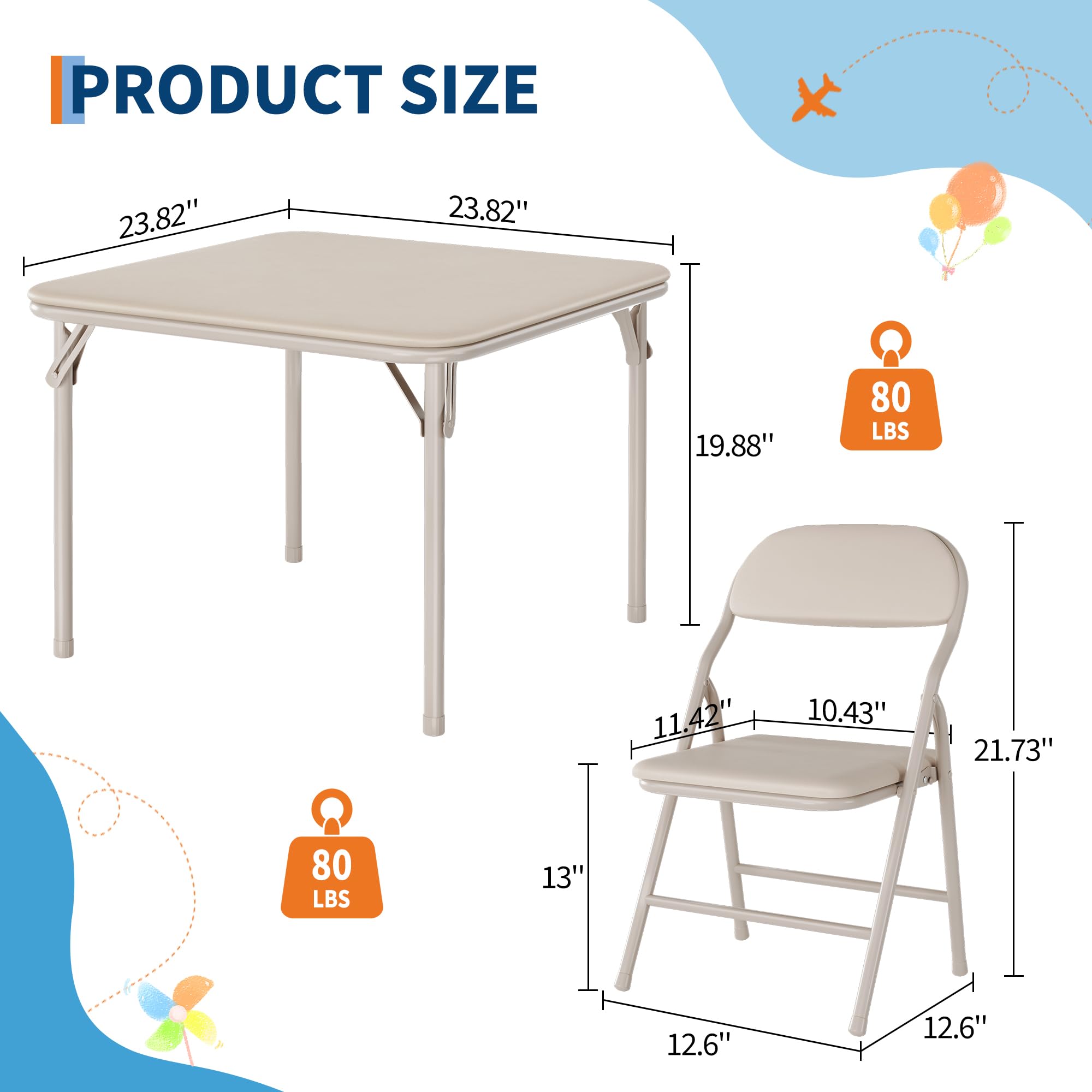 PRODUCT SIZE  
23.82" x 23.82" x 19.88"  
80 LBS  
11.42" x 10.43" x 21.73"  
13" x 12.6" x 12.6"