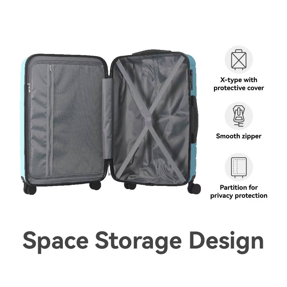 X-type with protective cover  
Smooth zipper  
Partition for privacy protection  
Space Storage Design