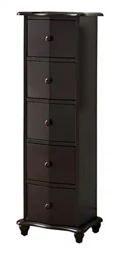 Angle. Kings Brand Furniture - Kings Brand Furniture Norwalk 5-Drawer Accent Cabinet, Cherry - Dark Brown.