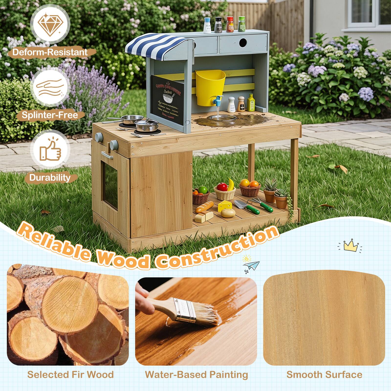 Deform-Resistant, Splinter-Free, Durability, Reliable Wood Construction: Selected Fir Wood, Water-Based Painting, Smooth Surface