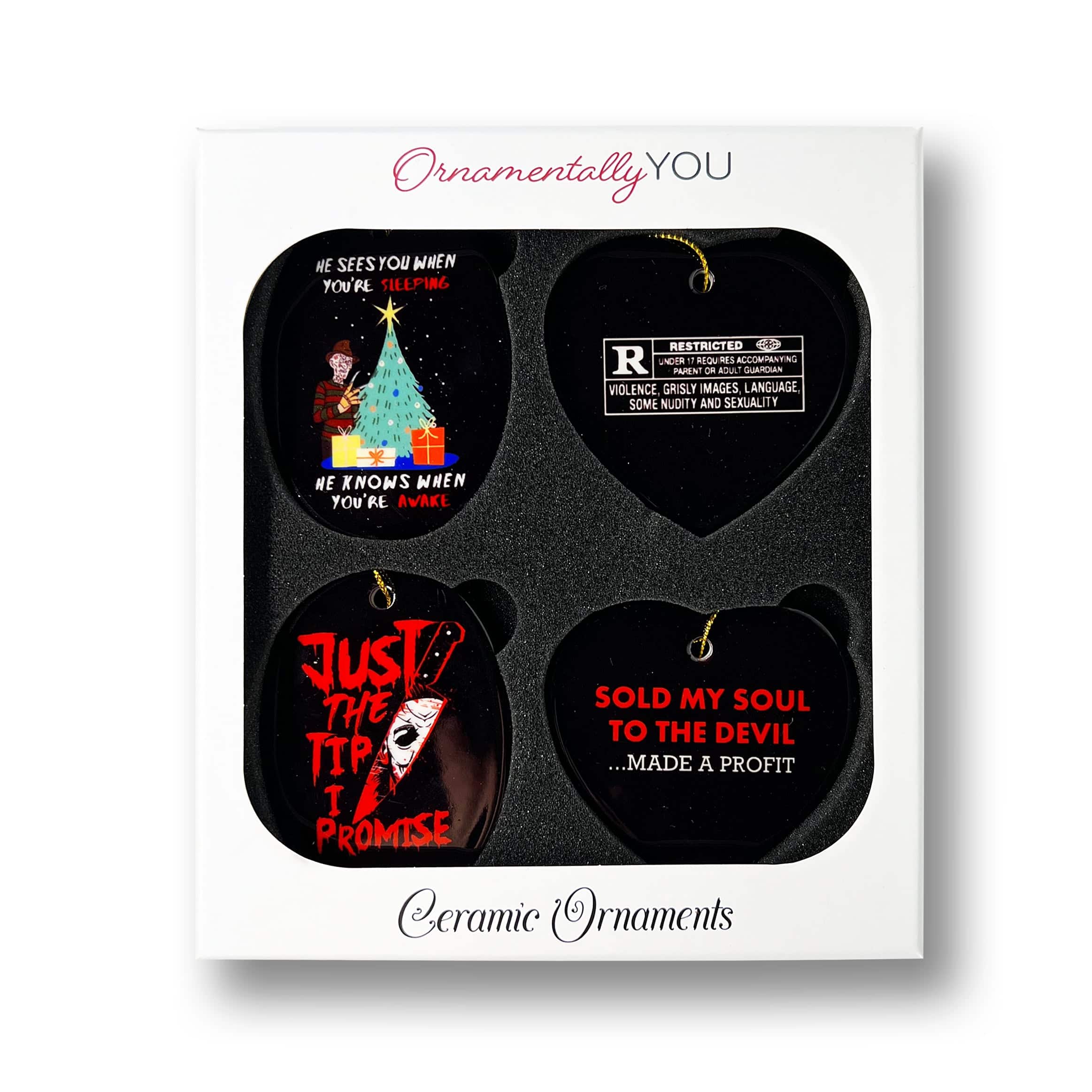 OrnamentallyYou - Dark Humor Horror Ornament Bundle - Multi-colored