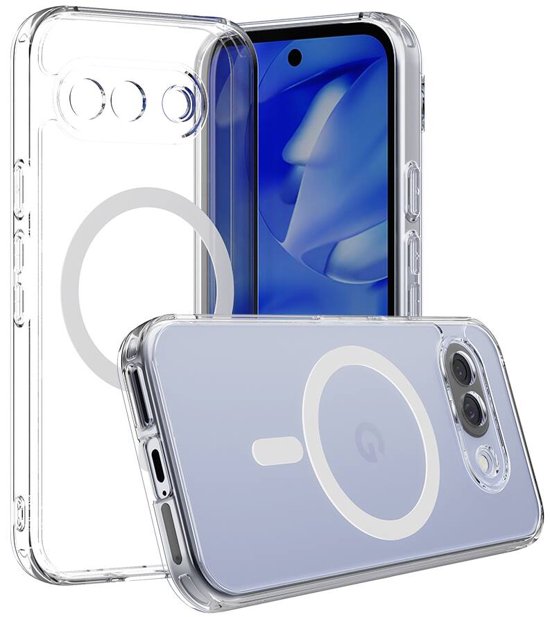 Front. Nakedcellphone - Clear Case for Google Pixel 9A Phone - Compatible with MagSafe Chargers/Mounts/Wallets - Clear.