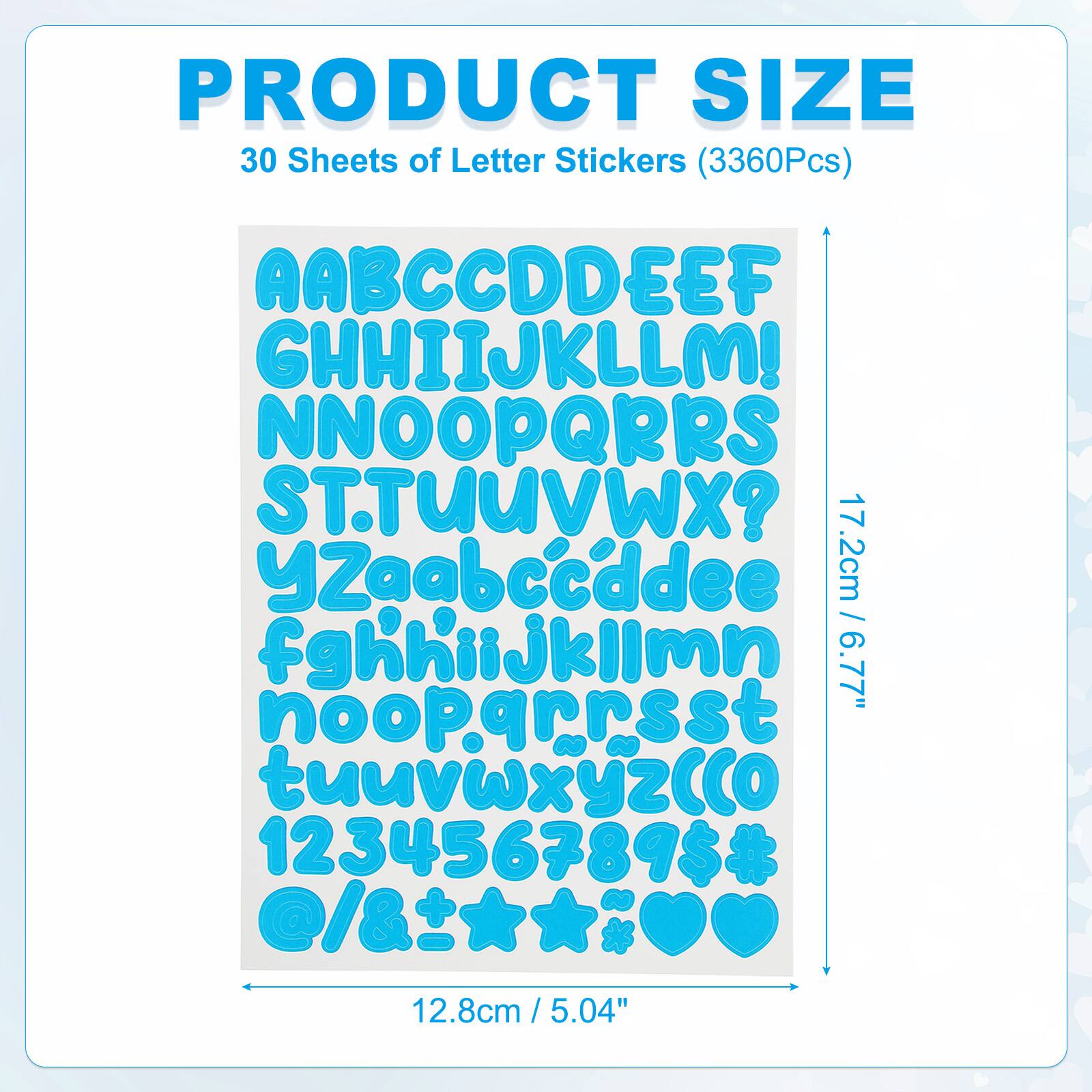 Unique Bargains 30 Sheets Letter Stickers, 3360pcs 1/2