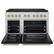 Angle. ZLINE - 48 in. Wide 8 Burner Autograph Paramount Gas Range with 8 DuoPro Burners & Black Doors w/ Gold Accents (PSGRZ-BLM-48-G) - Stainless Steel with Black Matte Door.