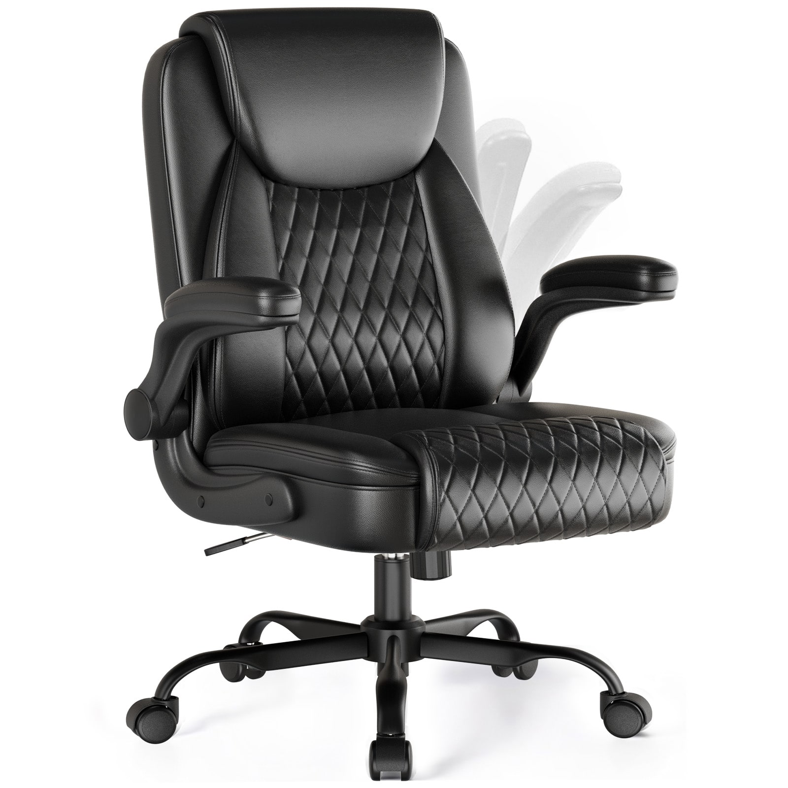 Front. CloudRest Pro - Ergonomic Office Chair Swivel Tilt Gaming Chair with Lumbar Support Computer Chair,Black - Black.