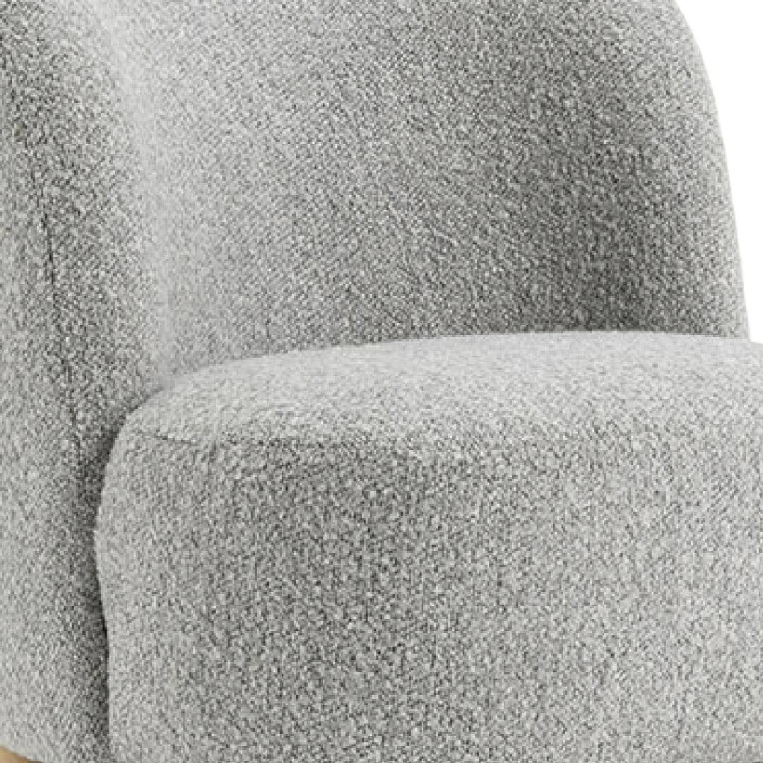 Alt View 1. Manhattan Lane - Dave Armless Accent Chair with Wooden Ball Feet Boucle Fabric - Gray, Light Brown.