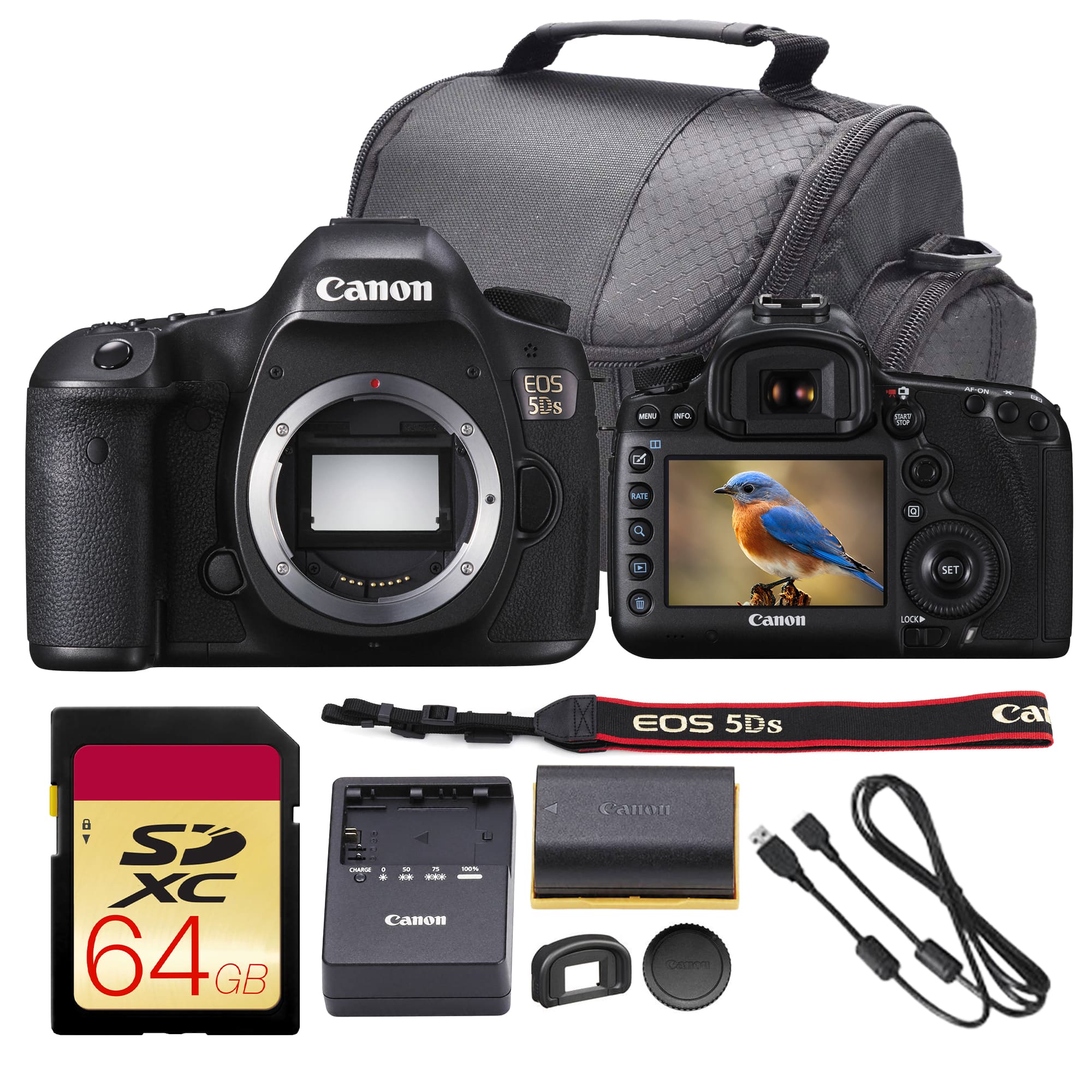 Canon - EOS 5DS DSLR Camera (0581C002) + 64GB Card + Bag + More price history on PriceWatchPro