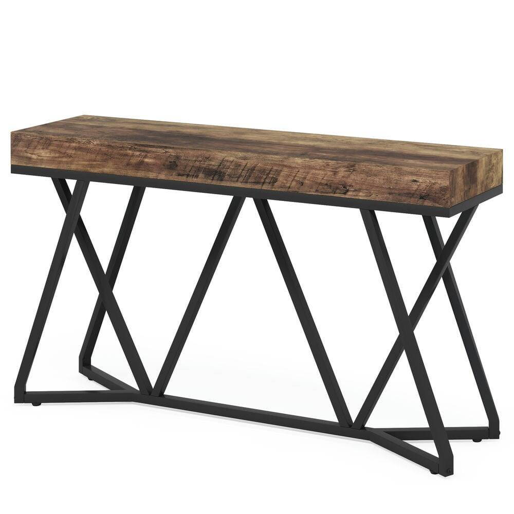 Alt View 1. Kadyn - Entryway Table, Console Sofa Table,Farmhouse Console Table, 55" Sofa Table Wood Entryway Table,Rustic Brown - Brown.