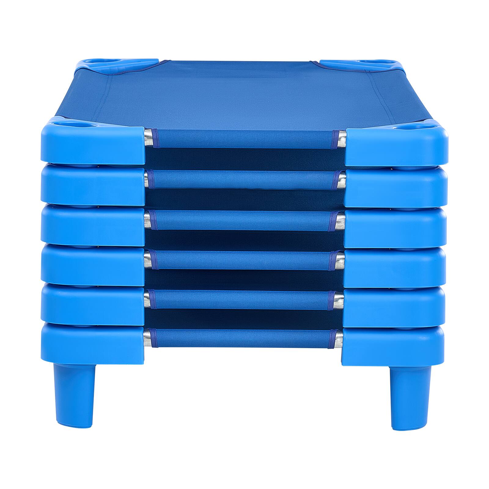 Alt View 5. VEVOR - Stackable Kiddie Cot, Pack of 6, Portable Toddler Nap Cots, Standard Size 42" L x 23" W Daycare Cots for Kids - Blue.