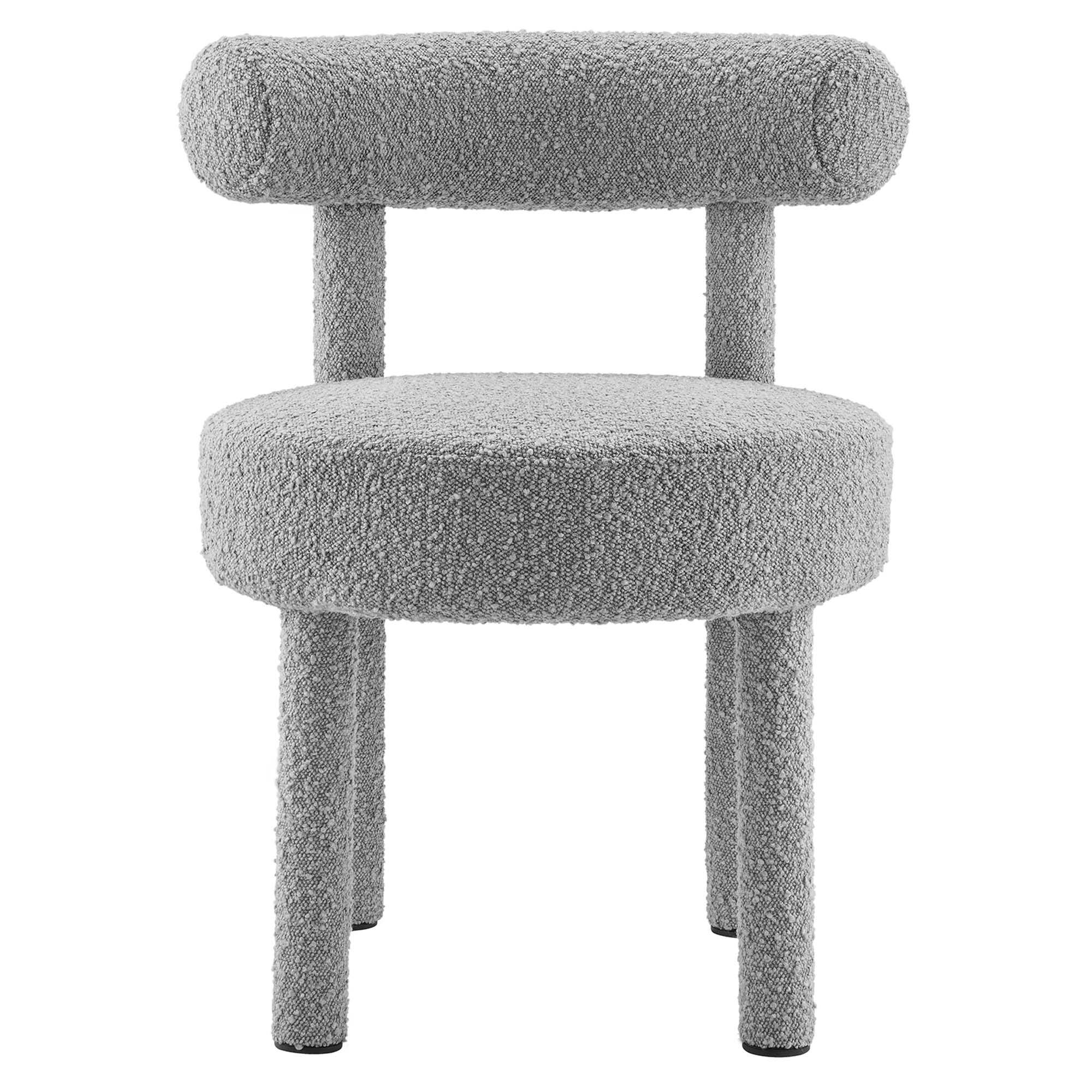 Alt View 4. Modway - Toulouse Boucle Fabric Dining Chair by Modway - Light Gray.