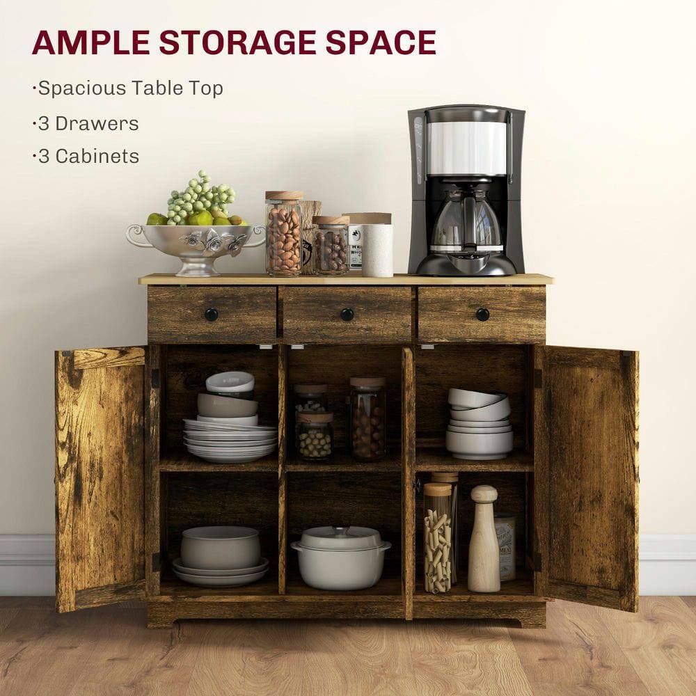 AMPLE STORAGE SPACE

- Spacious Table Top
- 3 Drawers
- 3 Cabinets
