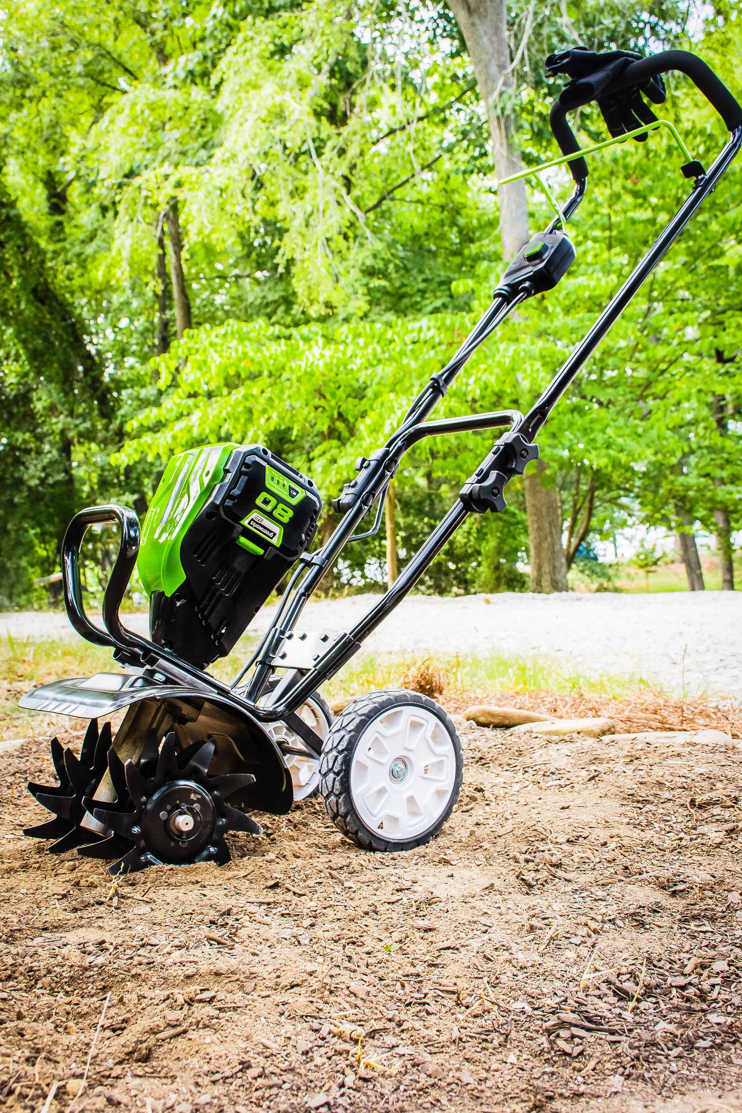 Alt View 15. Greenworks - 80V 10 in. Cultivator (Battery and charger not included) - Green.