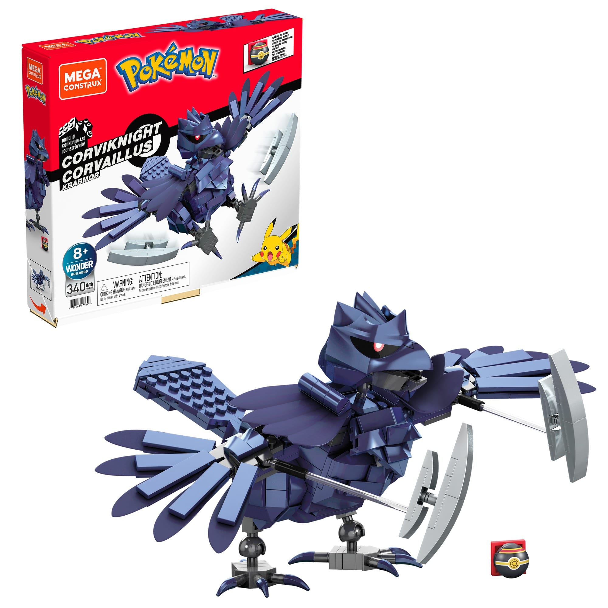 Front. Mega Construx - Pokemon Corviknight - Purple.