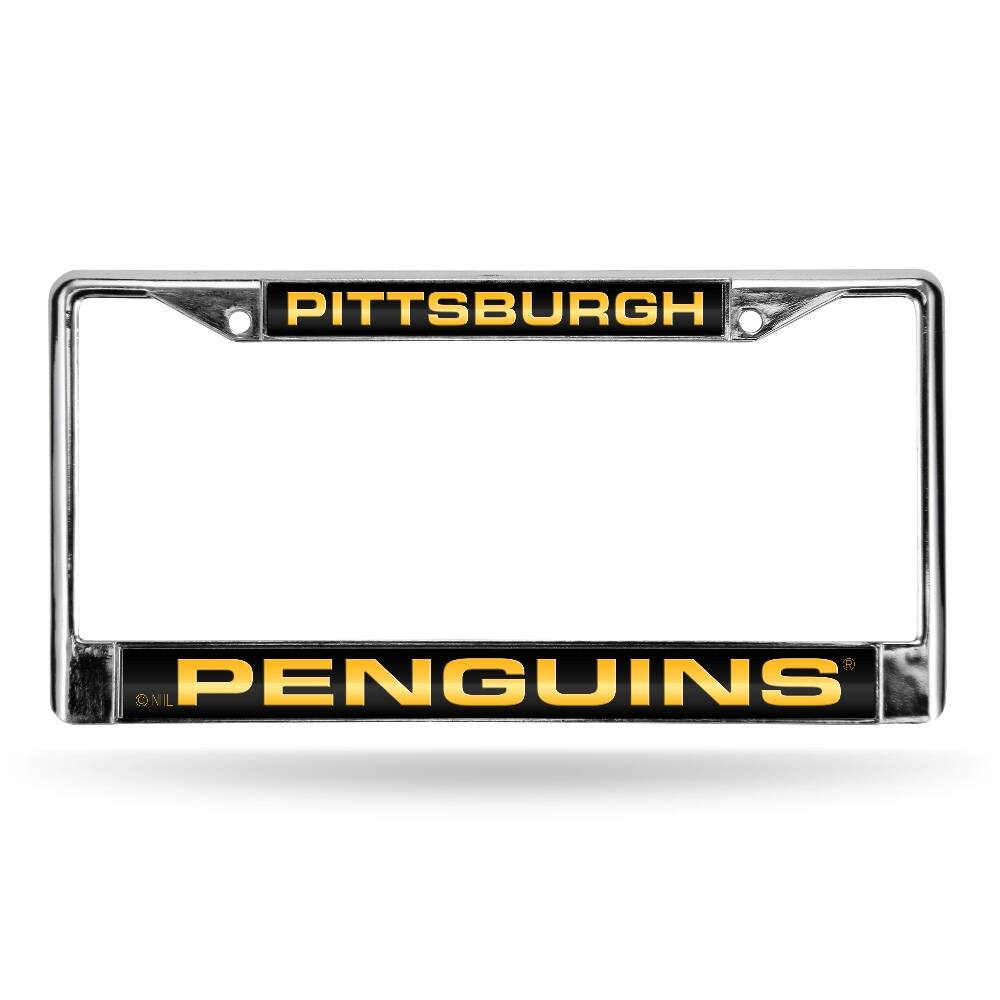 Pittsburgh Penguins NHL Chrome Metal Laser Cut License Plate Frame