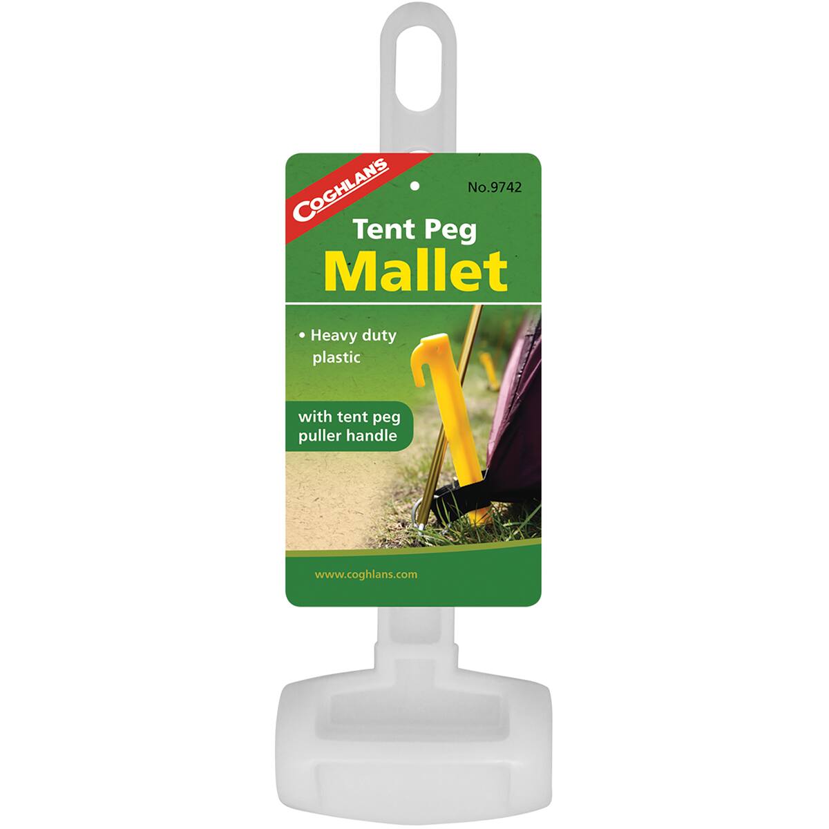 COGHLANS No. 9742 Tent Peg Mallet Heavy duty plastic with tent peg puller handle www.coghlans.com