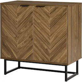 Hivvago - Modern Entryway Sideboard Buffet Dining Storage Cabinet Wood Finish - Walnut
