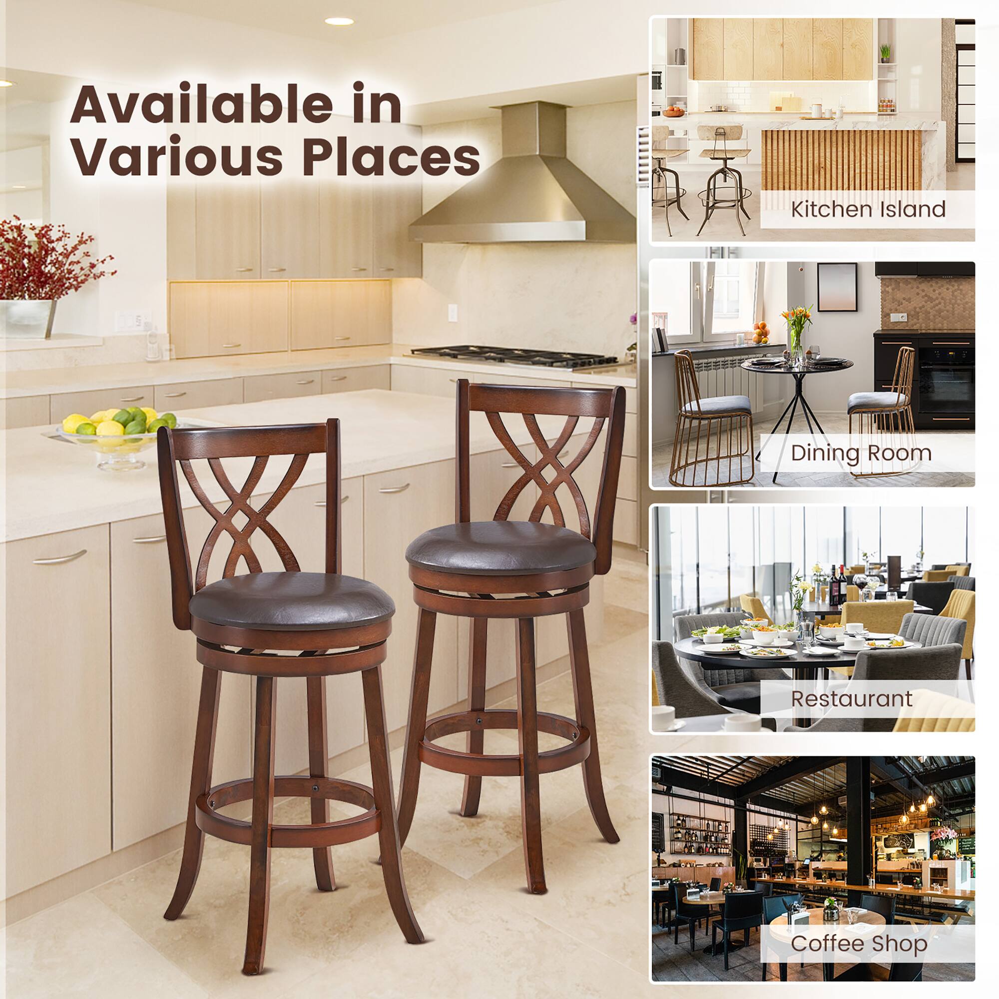 Available in Various Places
Kitchen Island
Dining Room
Restaurant
Coffee Shop