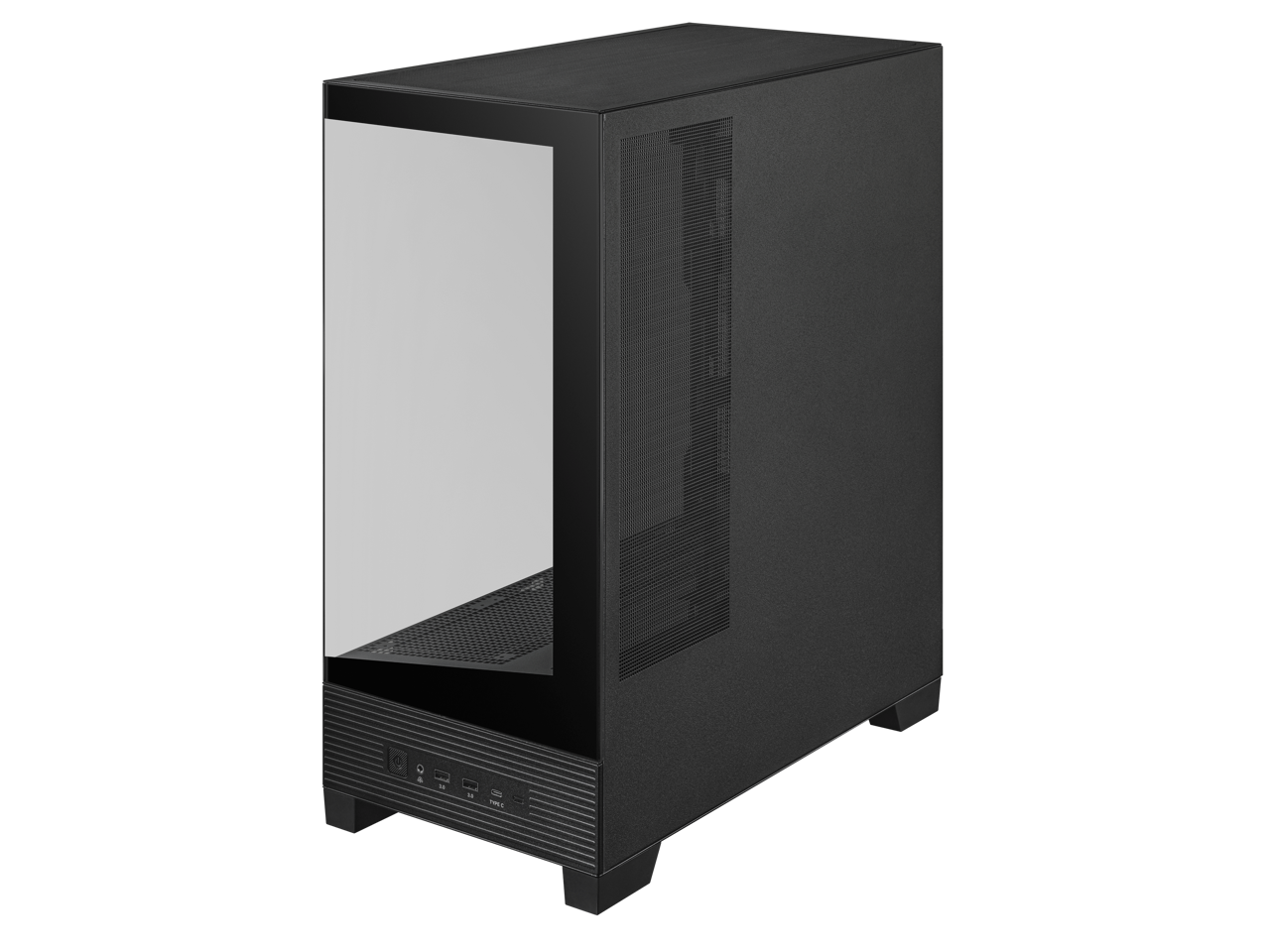 Alt View 3. ASUS - ASUS A31 Black ATX Mid-Tower, Tempered Glass, BTF Connectors, 360 AIO Support, ARGB Ready, Optimized Airflow - Black.