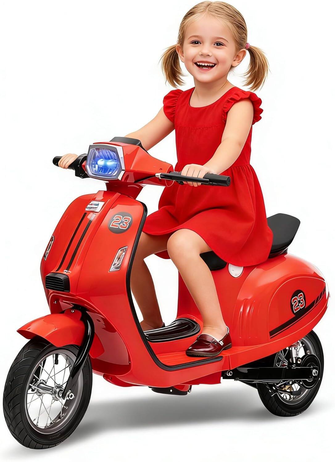 GAOMON - 24V Electric Motorcycle for Kids - Electric Scooter with Seat for Kids 8-14 - Ride On Scooter with LED Light - Red price history on PriceWatchPro