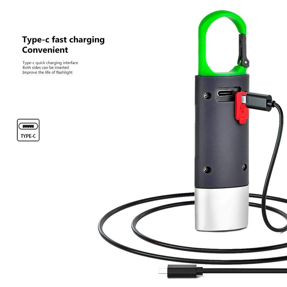 Type-c fast charging  
Convenient  

Type-c quick charging interface  
Both sides can be inserted  
Improve the life of flashlight  

TYPE-C