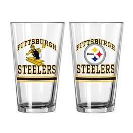 Logo Brands - Pittsburgh Steelers 16oz. Pint Glass Two Pack - Multicolor
