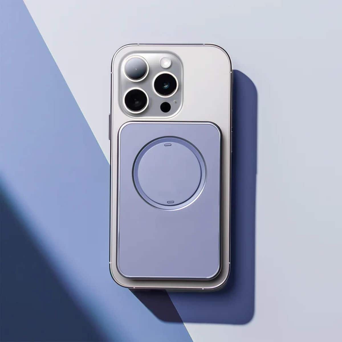 Alt View 4. OhSnap - Snap Grip MagSafe Wallet - Crushed Orchid.