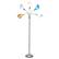 Angle. Simple Designs - Simple Designs 5 Light Adjustable Gooseneck Floor Lamp - Silver/Blue Shades.