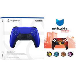 Sony - PlayStation 5 DualSense Wireless Controller with MightySkins Custom Decal Skin Voucher - Cobalt Blue