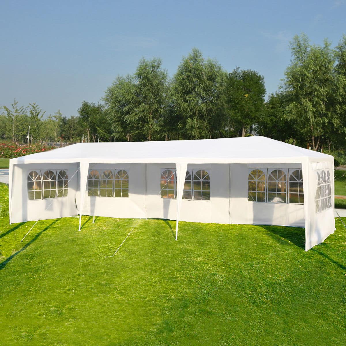 Costway - 10'x30' Party Wedding Outdoor Patio Tent Canopy Heavy duty Gazebo Pavilion Event - White