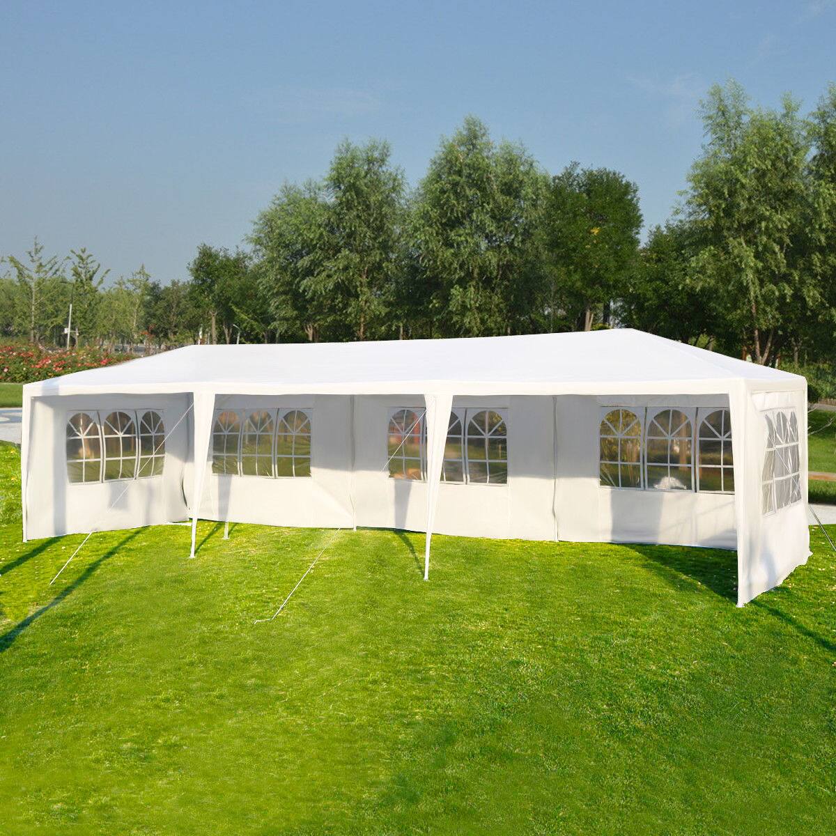Alt View 1. Costway - Costway 10'x30' Party Wedding Outdoor Patio Tent Canopy Heavy duty Gazebo Pavilion Event - White.