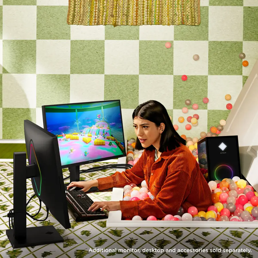 Additional monitor, desktop and accessories sold separately.