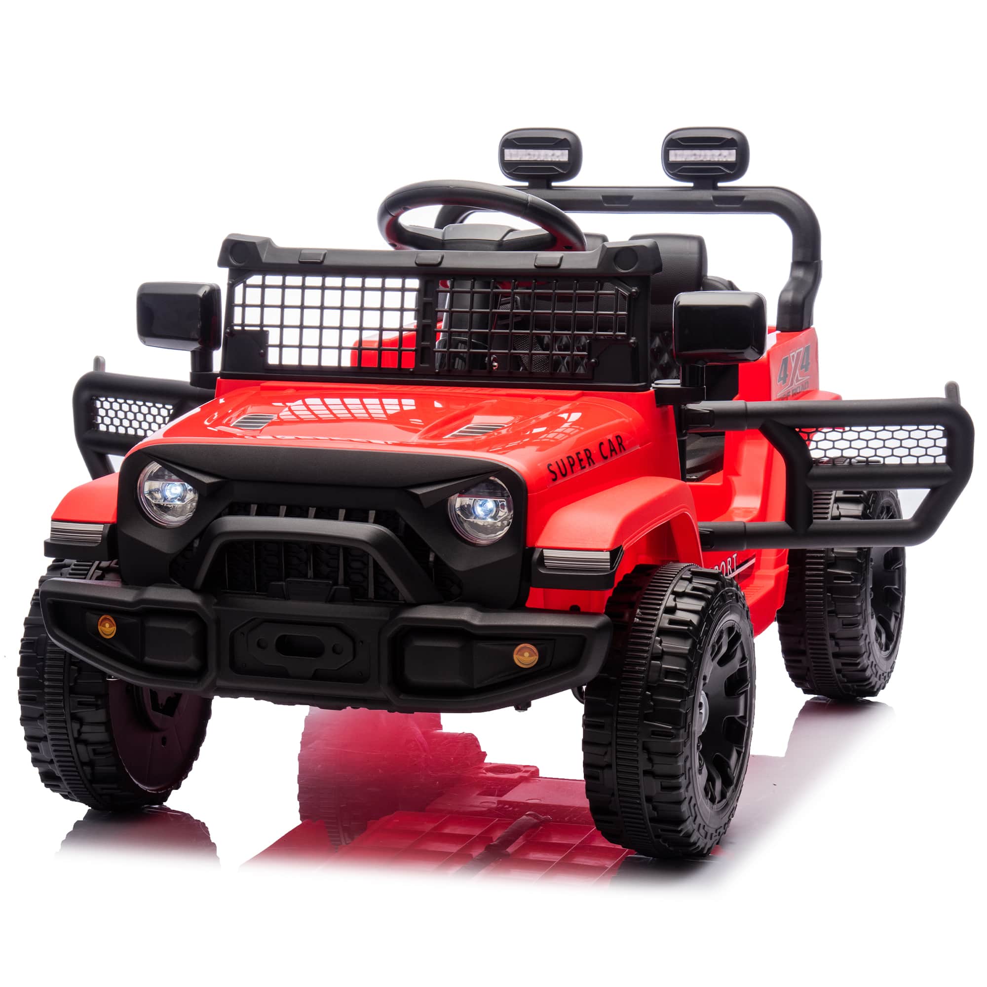 Aukfa - 24V Kids Ride On Car - Parent Remote Control, 2WD, Bluetooth, LED Headlight, 1.86-3.11 MPH for Age 3+