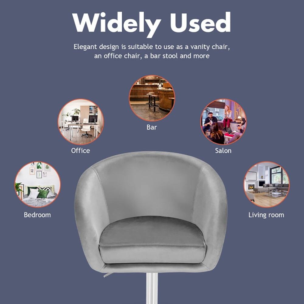 Widely Used

Elegant design is suitable to use as a vanity chair, an office chair, a bar stool and more

- Office
- Bar
- Salon
- Bedroom
- Living room