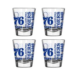 Logo Brands - Philadelphia 76ers 4-Pack 2oz. Shot Glass Set - Multicolor