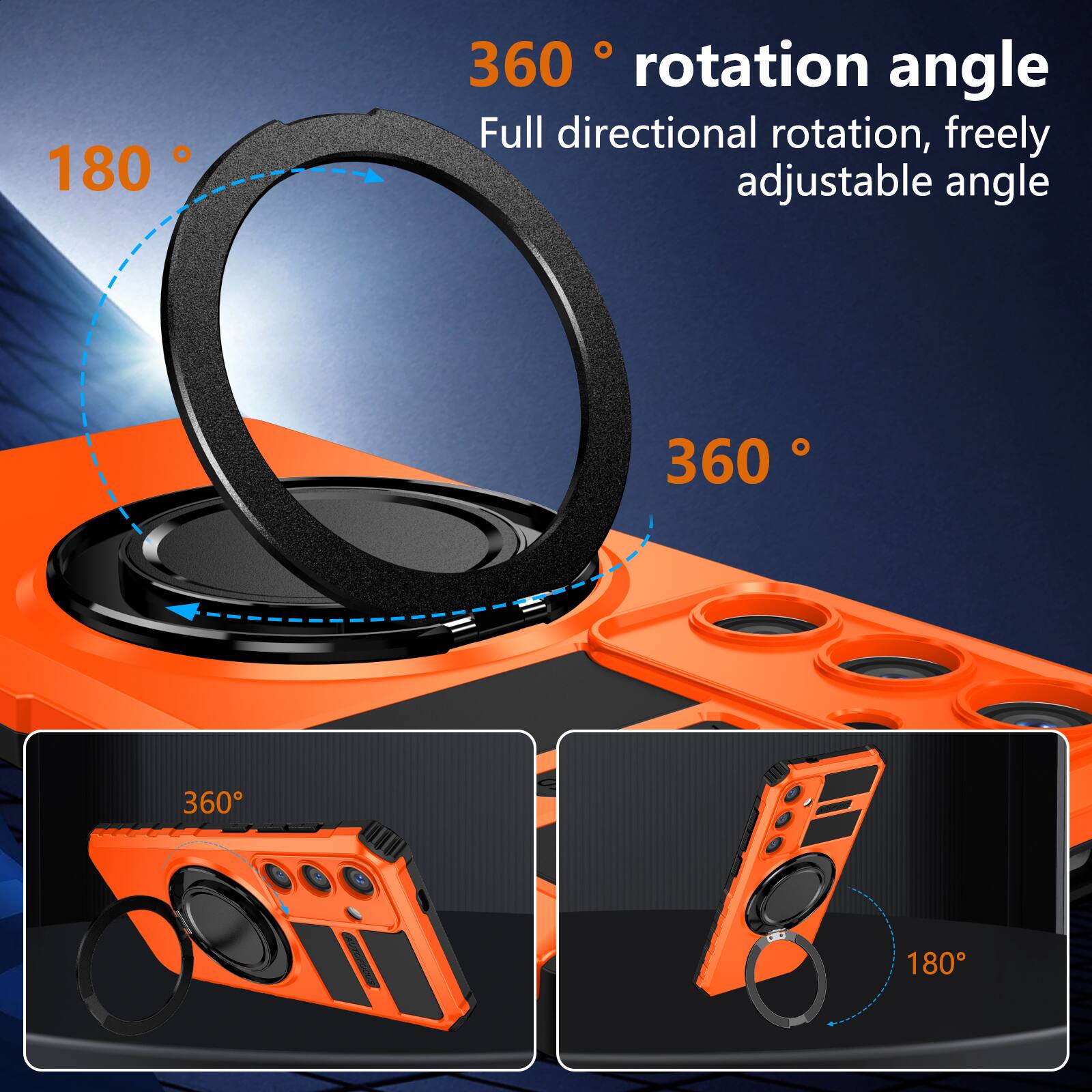 360° rotation angle  
Full directional rotation, freely adjustable angle