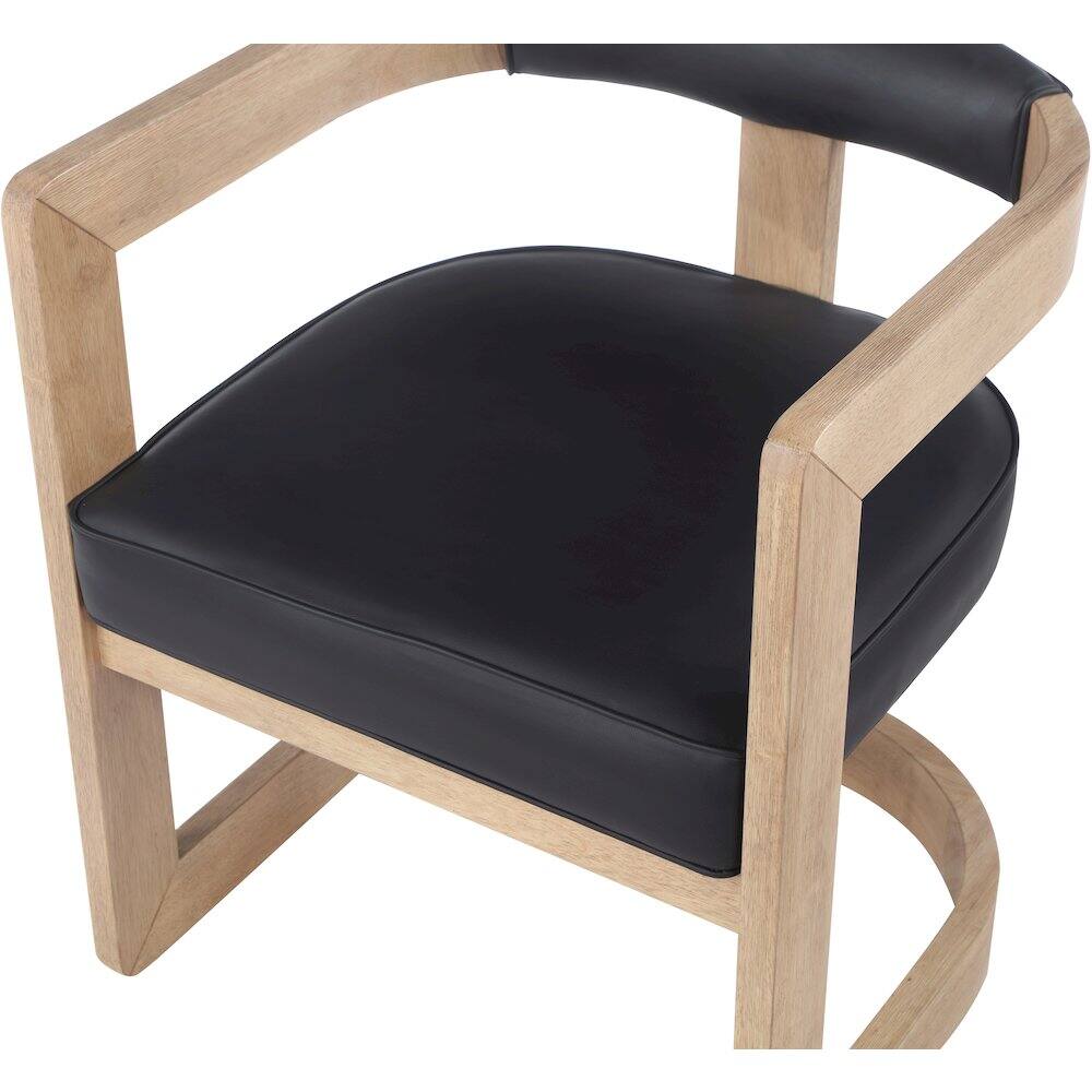 Alt View 4. Meridian Furniture - Manchester Black Vegan Leather Dining Chair - Black.