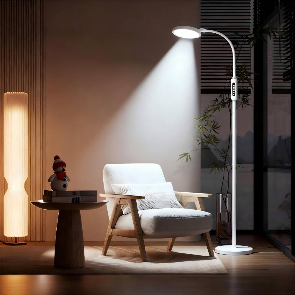 Alt View 5. Morfone - Morfone 10 Light Full Spectrum Therapy Lamp with APP Control High CRI LED Light Therapy Floor Lamp - black.