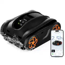 iGARDEN - Robotic Pool Cleaner, Cordless Pool Vacuum, 2.5H Runtime, Intelligent Navigation & AI Timer, 4L Filter, Obsidian