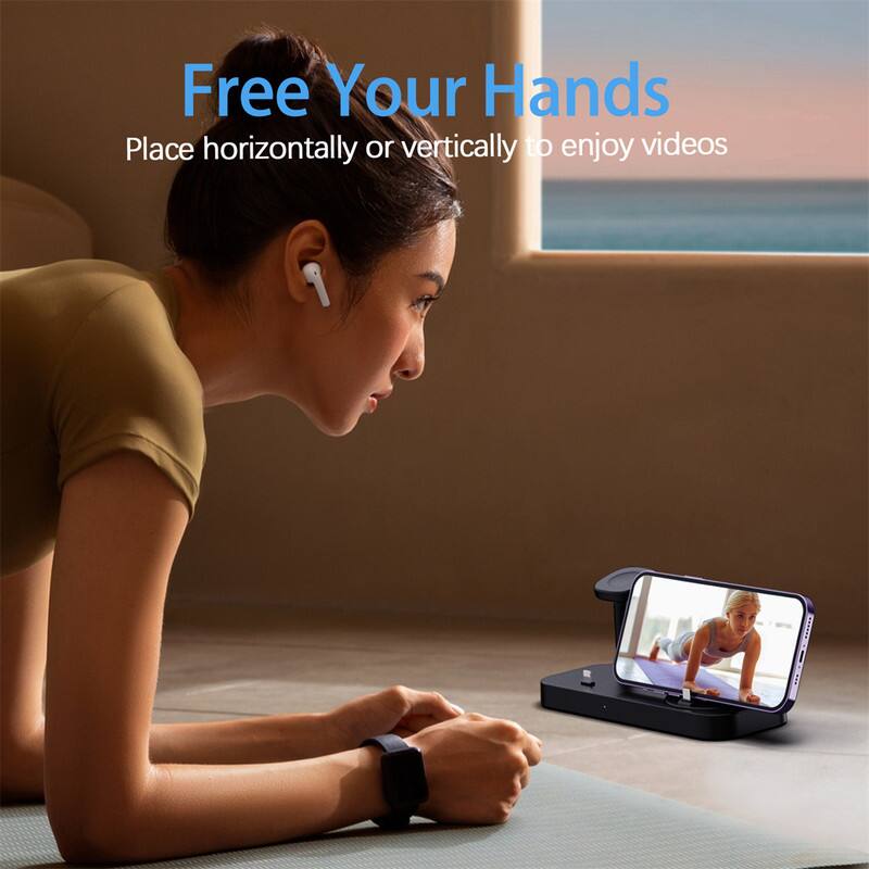 Free Your Hands  
Place horizontally or vertically to enjoy videos