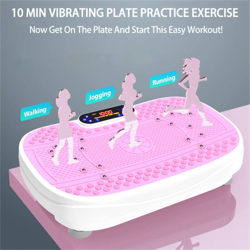 10 MIN VIBRATING PLATE PRACTICE EXERCISE  
Now Get On The Plate And Start This Easy Workout!  
Walking  
Jogging  
Running