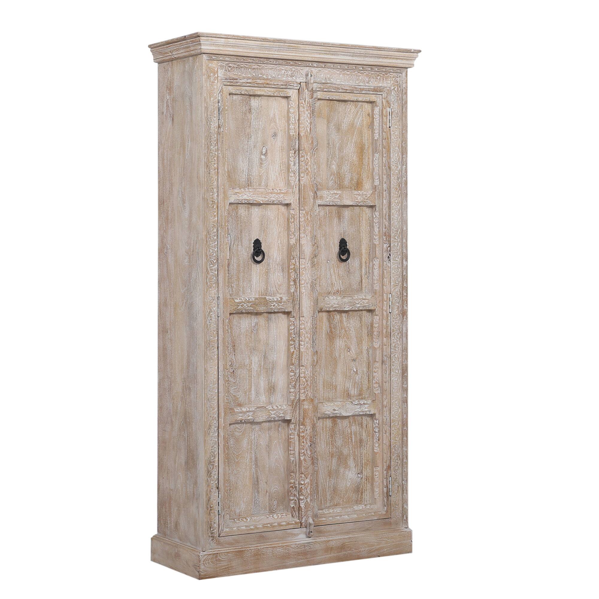 Front. Maven Lane - Maven Lane Mahala Handmade Heritage Wooden Cabinet in Distressed Natural Finish - Natural.