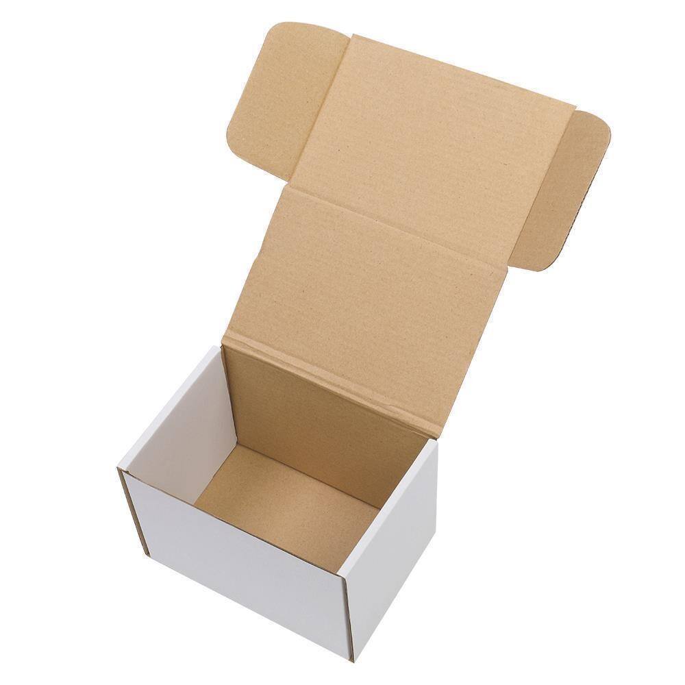 Alt View 5. Winado - 50 Pcs 6" x 4" x 4" White Corrugated Mailers Shipping Packing Recyclable Fold Boxs Gift Box for UPS, USPS, FedEx, DHL - White.