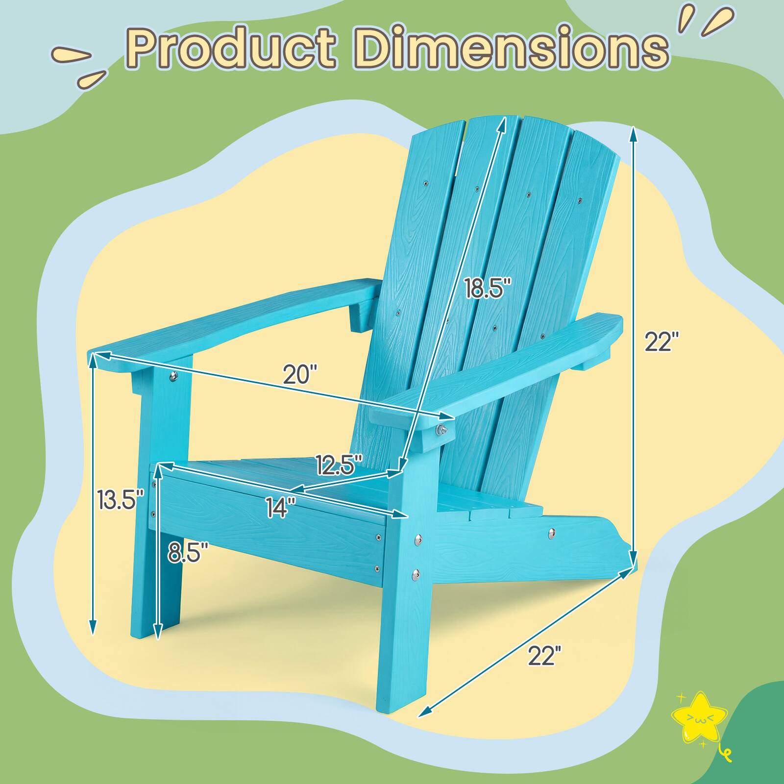 Product Dimensions: 18.5" x 20" x 22" x 13.5" x 8.5" x 12.5" x 14" x 22"