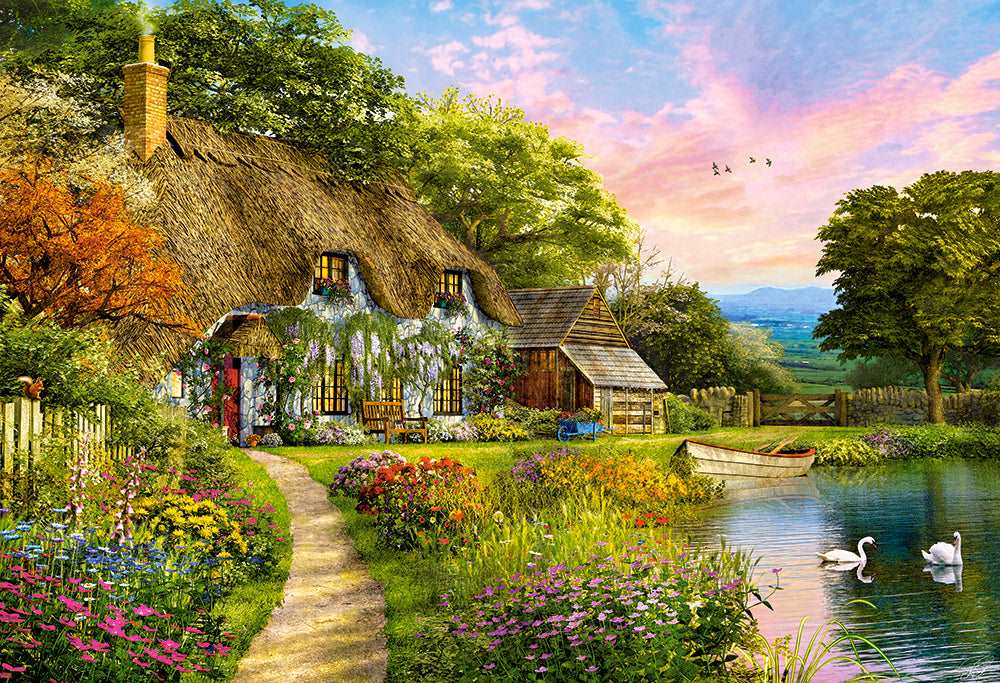 Angle. Castorland - CASTORLAND 1500 Piece Jigsaw Puzzles, Countryside Cottage, Idyllic puzzle, nostalgic view, Castorland C-151998-2 - Red.