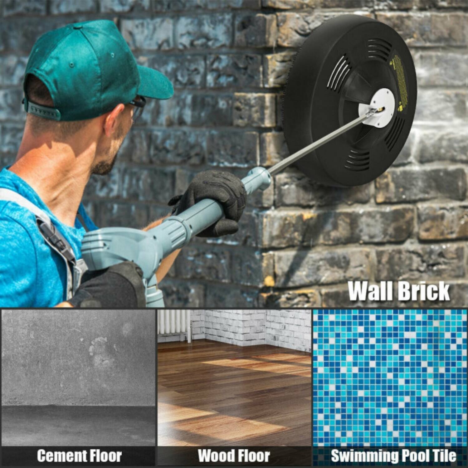 Wall Brick  
Cement Floor  
Wood Floor  
Swimming Pool Tile